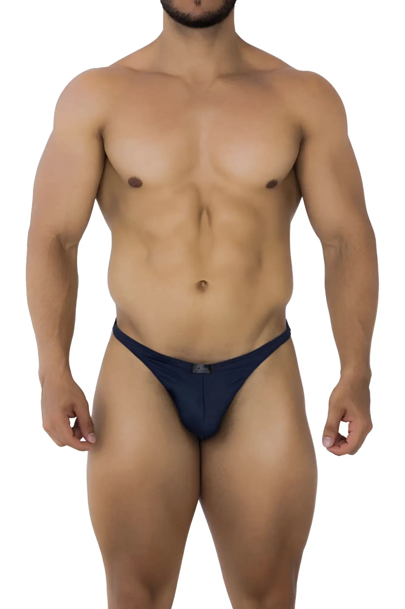 Navy blue xtremen 91200 jacquard briefs with a small logo on the front made of jacquard fabric