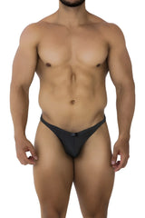 Black xtremen 91200 jacquard athletic briefs with sleek form-fitting design and small front logo