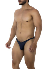 Navy blue xtremen 91201 jacquard bikini athletic briefs with sleek form-fitting design and minimalistic waistband detailing