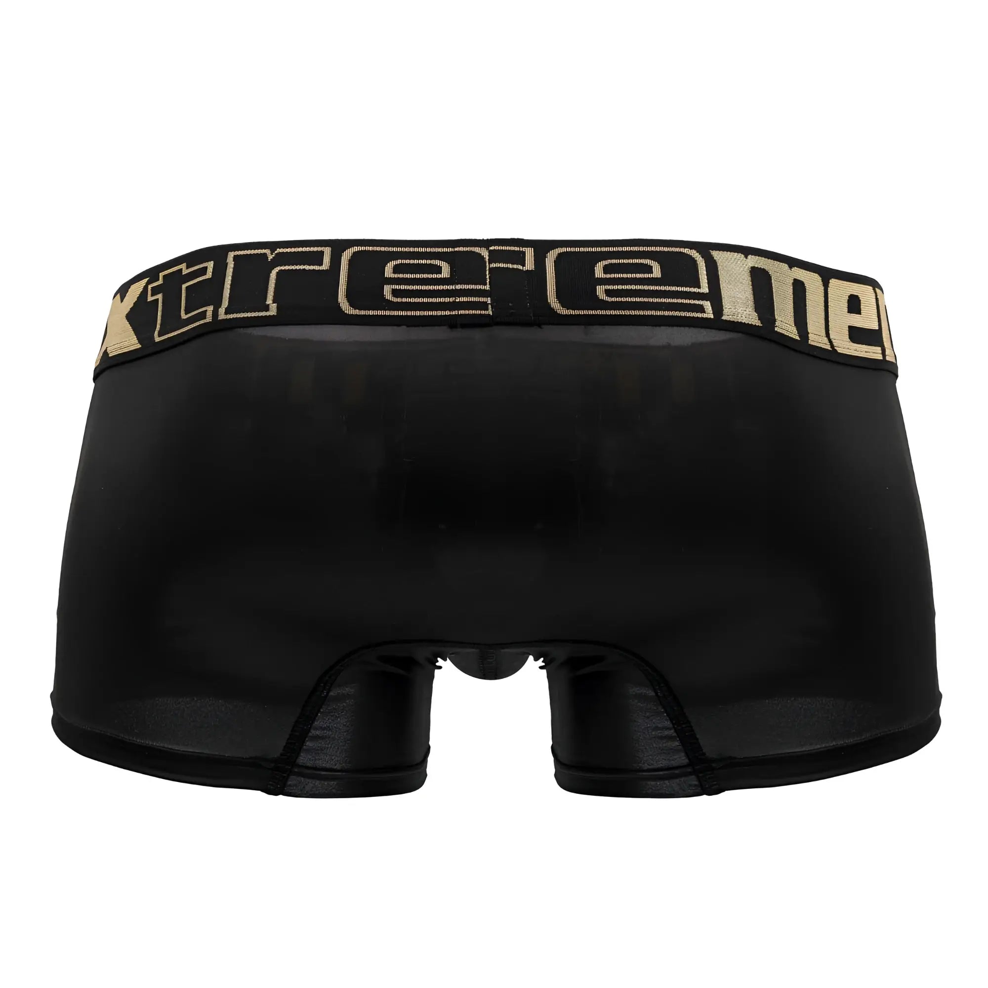 Black xtremen 91202 microfiber trunks with gold-trimmed xtreme waistband boxer briefs for men