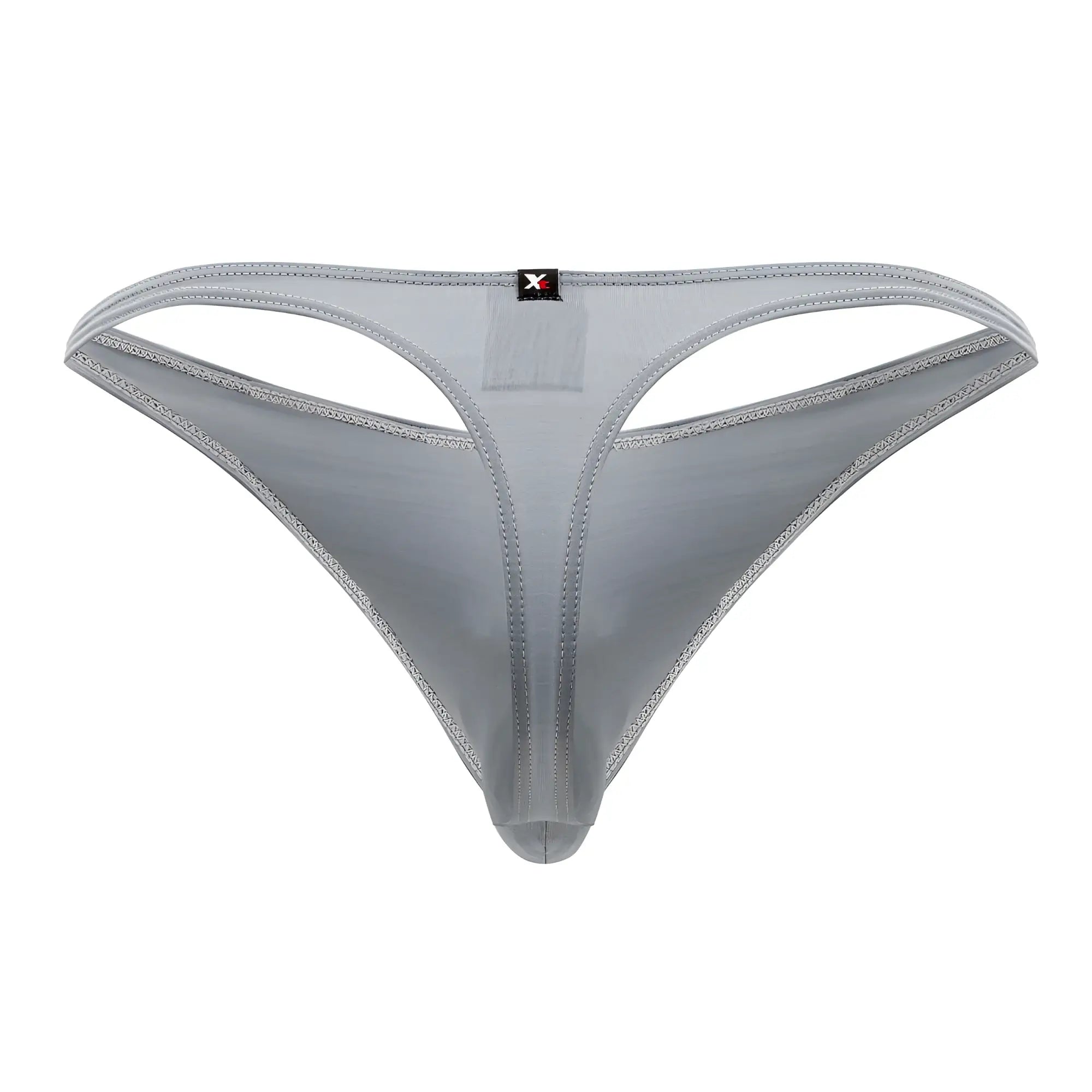 Xtremen 91203 microfiber gray thong with subtle sheen and reinforced stitching along the edges