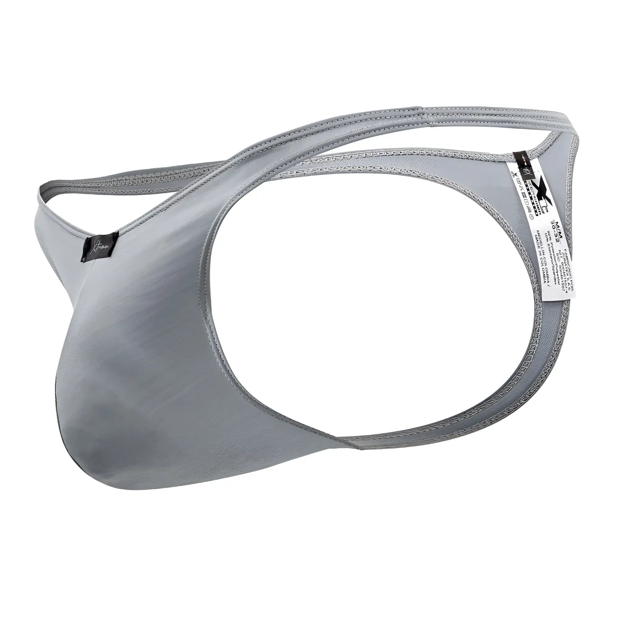 Gray xtremen 91203 men’s thong made of sleek stretch microfiber fabric with reinforced stitching along edges