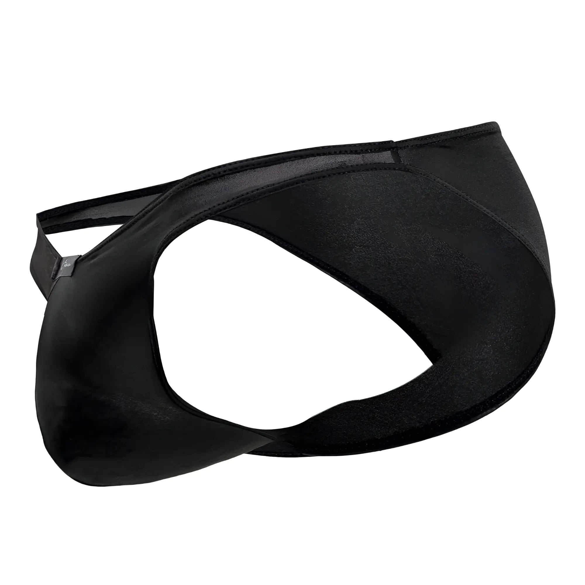 Black satin-like microfiber bikini briefs with sleek form-fitting design and mesh paneling xtremen 91204 color black