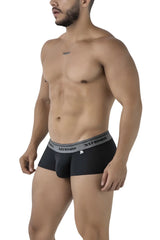 Black xtremen 91205b cotton blend men’s briefs with gray elastic waistband featuring xtremen logo and white emblem