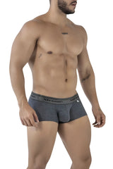 Gray heathered xtremen 91205b cotton blend trunks with black elastic waistband featuring brand name and logo