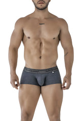 Gray heathered xtremen 91205b cotton blend men’s boxer briefs with contoured pouch and branded waistband