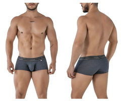Gray heathered cotton blend trunks with subtle elastic waistband and xtremen logo printed on the side color cross