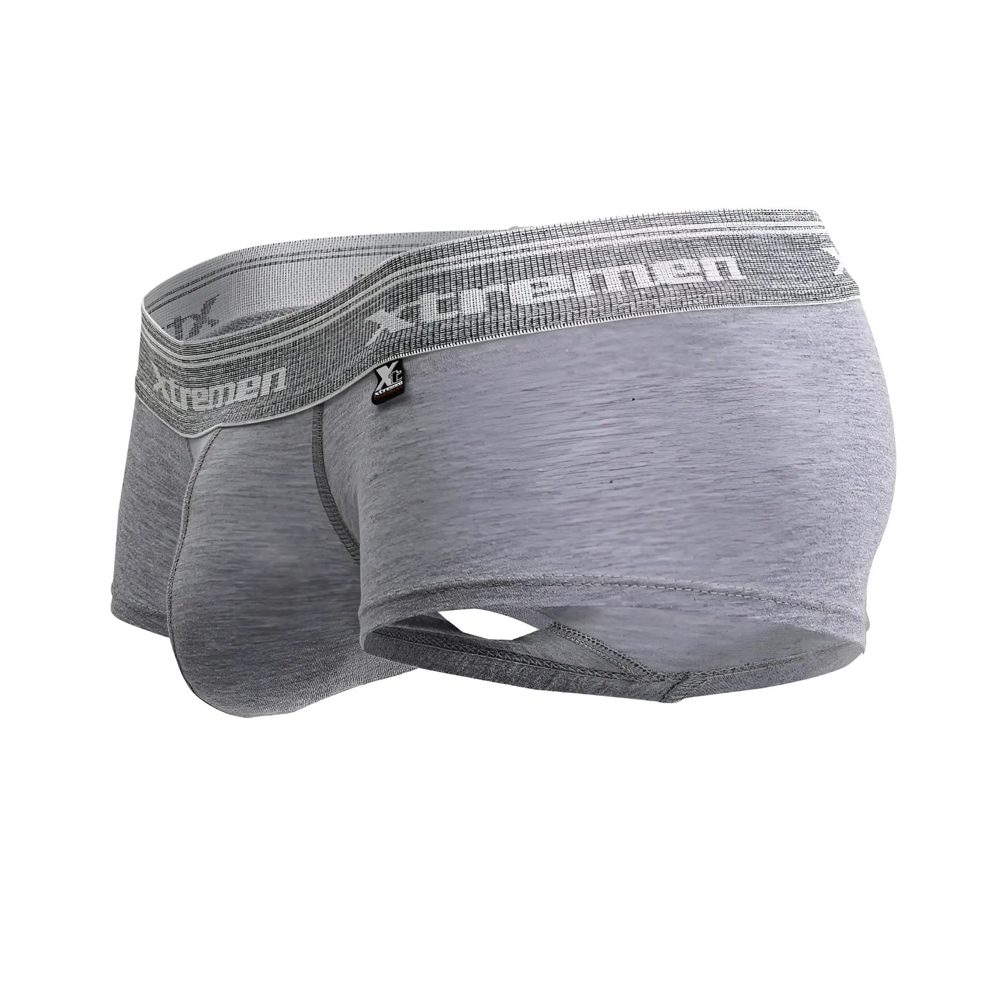 Xtremen 91205B cotton blend trunks in jasper gray with gray heathered fabric and textured elastic waistband logo