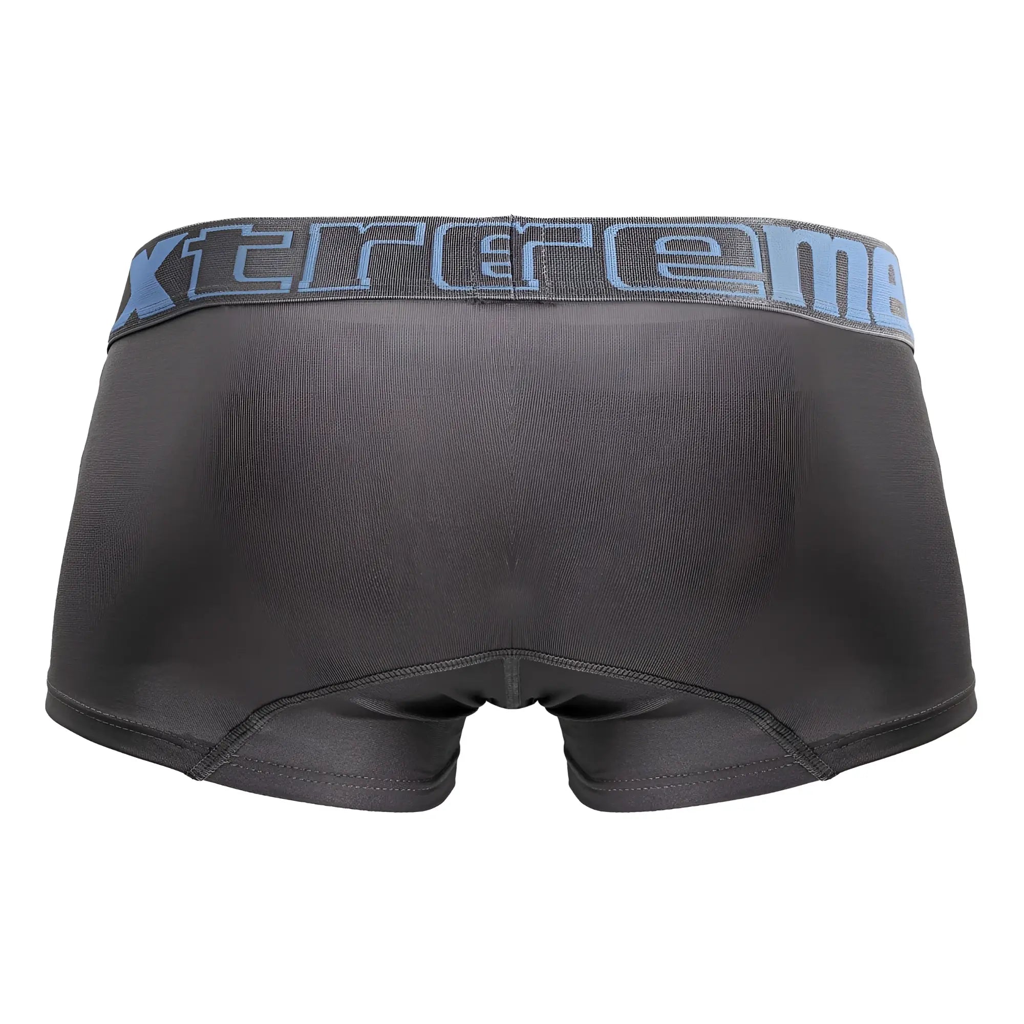 Black mens microfiber briefs gray waistband with blue xtreme lettering xtremen 91206b microfiber trunks gray