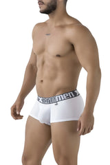 White xtremen 91206b microfiber trunks with black elastic waistband featuring xtremen logo in white lettering