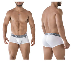 White mens microfiber briefs with gray elastic waistband featuring xtreme brand logo for comfortable wear