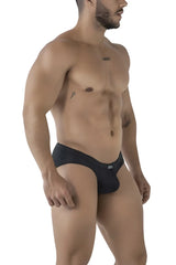 Xtremen 91207b black microfiber men’s briefs with snug fit and small logo on waistband
