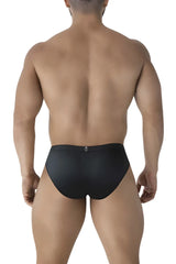 Black xtremen 91207b microfiber briefs with a smooth form-fitting design and small logo on the waistband