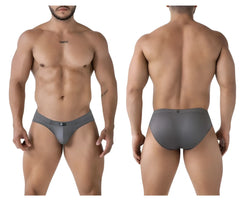 Gray xtremen 91207b microfiber briefs with a smooth form-fitting design and small brand logo on the waistband