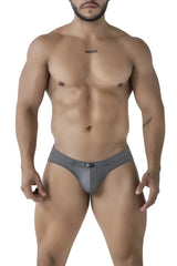 Gray xtremen 91207b microfiber briefs with form-fitting design subtle elastic waistband and small front logo