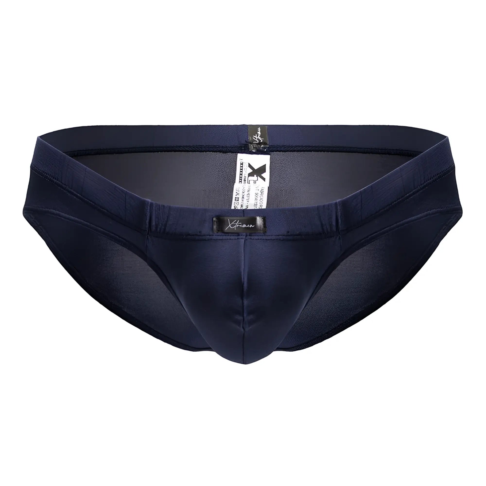 Navy blue xtremen 91207b men’s microfiber briefs with smooth stretchable fabric and subtle branding tags