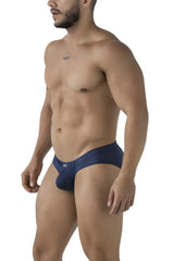 Navy blue xtremen 91207b microfiber men’s briefs with a subtle brand logo on the waistband