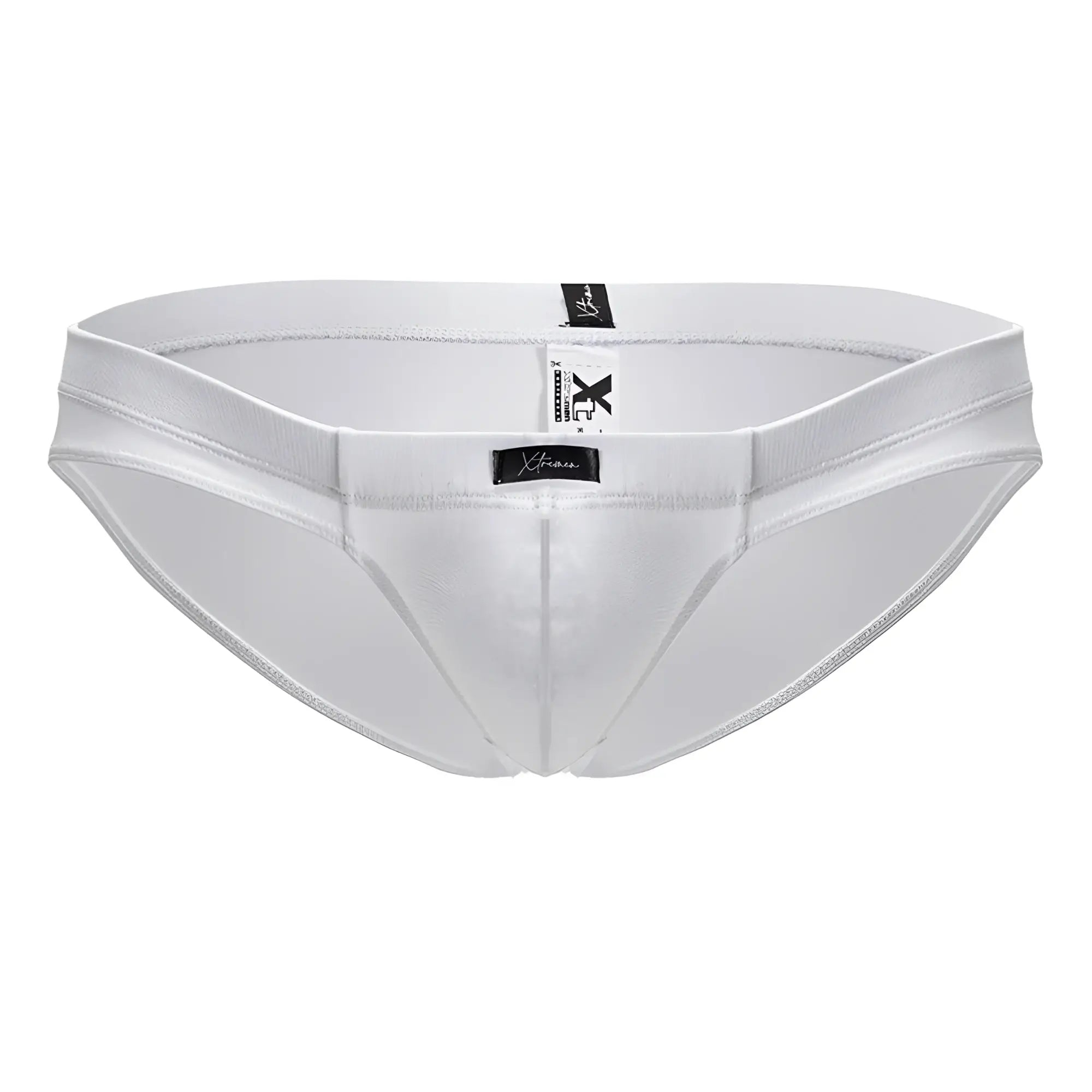 White xtremen 91207b microfiber briefs with sleek satin-like finish and form-fitting design for men