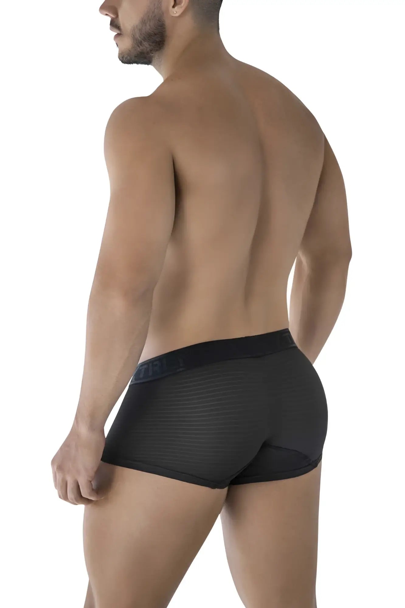 Xtremen 91209b black microfiber trunks with ribbed texture and elastic waistband for comfortable wear