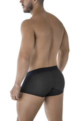 Xtremen 91209b black microfiber trunks with ribbed texture and elastic waistband for comfortable wear