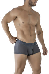 Dark gray xtremen 91209b microfiber trunks with form-fitting design and textured waistband featuring trememen logo
