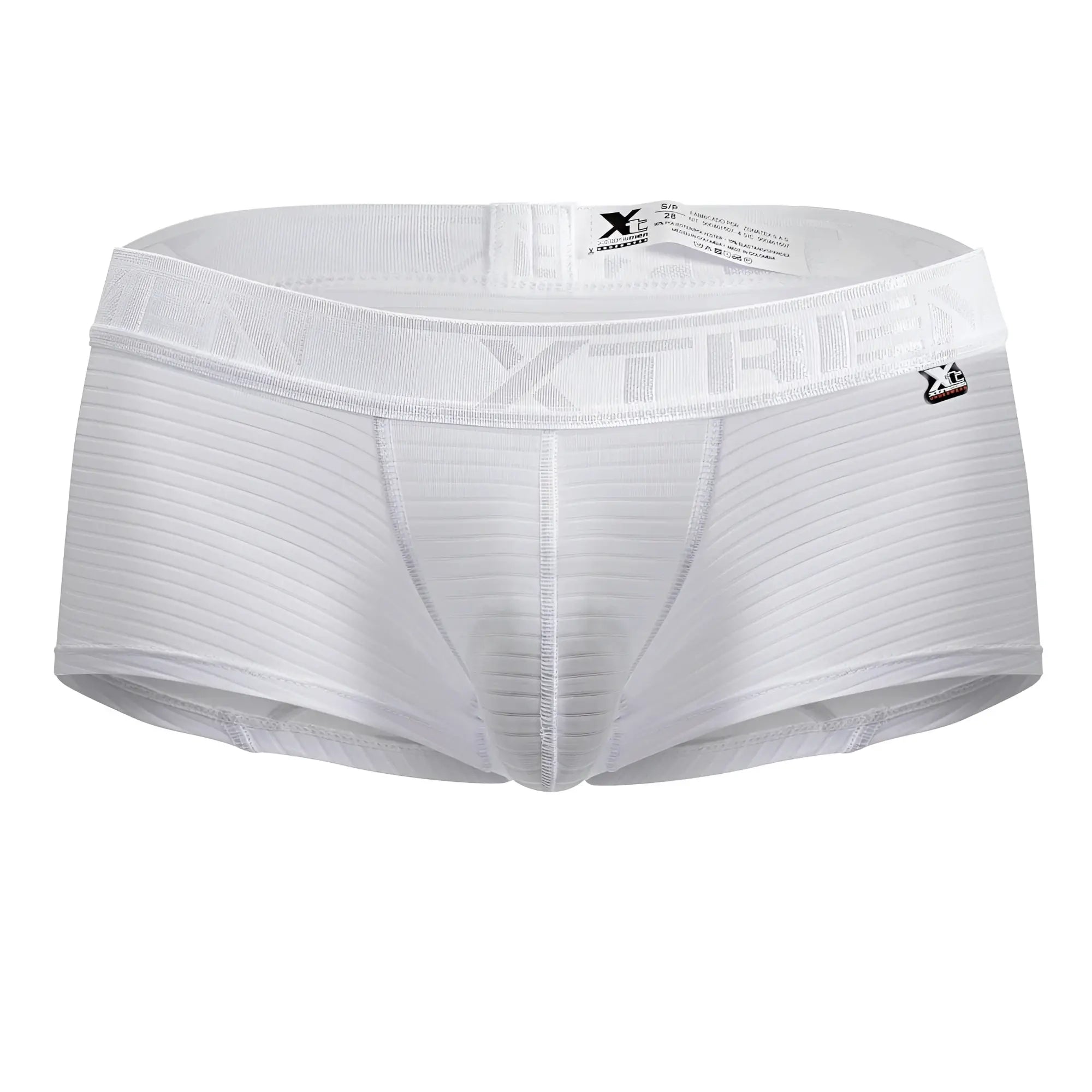 White xtreme mens briefs with ribbed texture and elastic waistband made of microfiber trunks color white