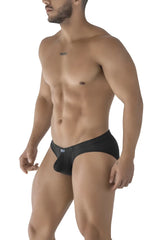 Black xtremen 91210b microfiber briefs with smooth stretchy fabric and subtle waistband logo in a form-fitting design