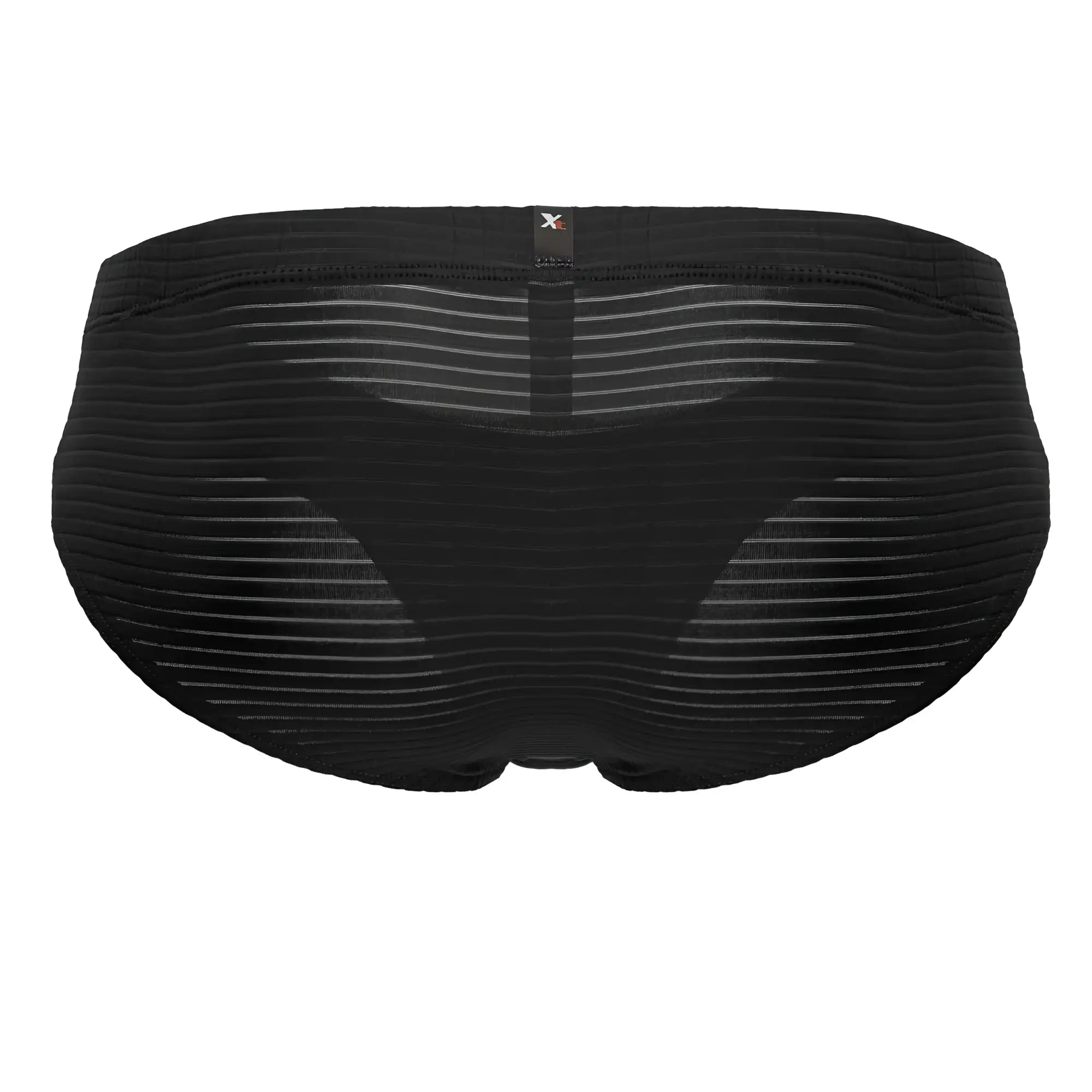 Black xtremen 91210b microfiber briefs with subtle horizontal ribbing and a small x logo on the waistband
