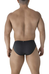 Black Xtremen 91210B microfiber briefs with subtle ribbed texture and small logo on waistband