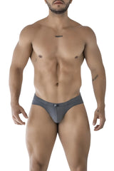 Xtremen 91210b microfiber gray men’s briefs with subtle textured fabric and small logo on waistband