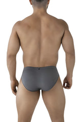 Xtremen 91210b microfiber briefs in gray with subtle ribbed texture and small black logo on waistband