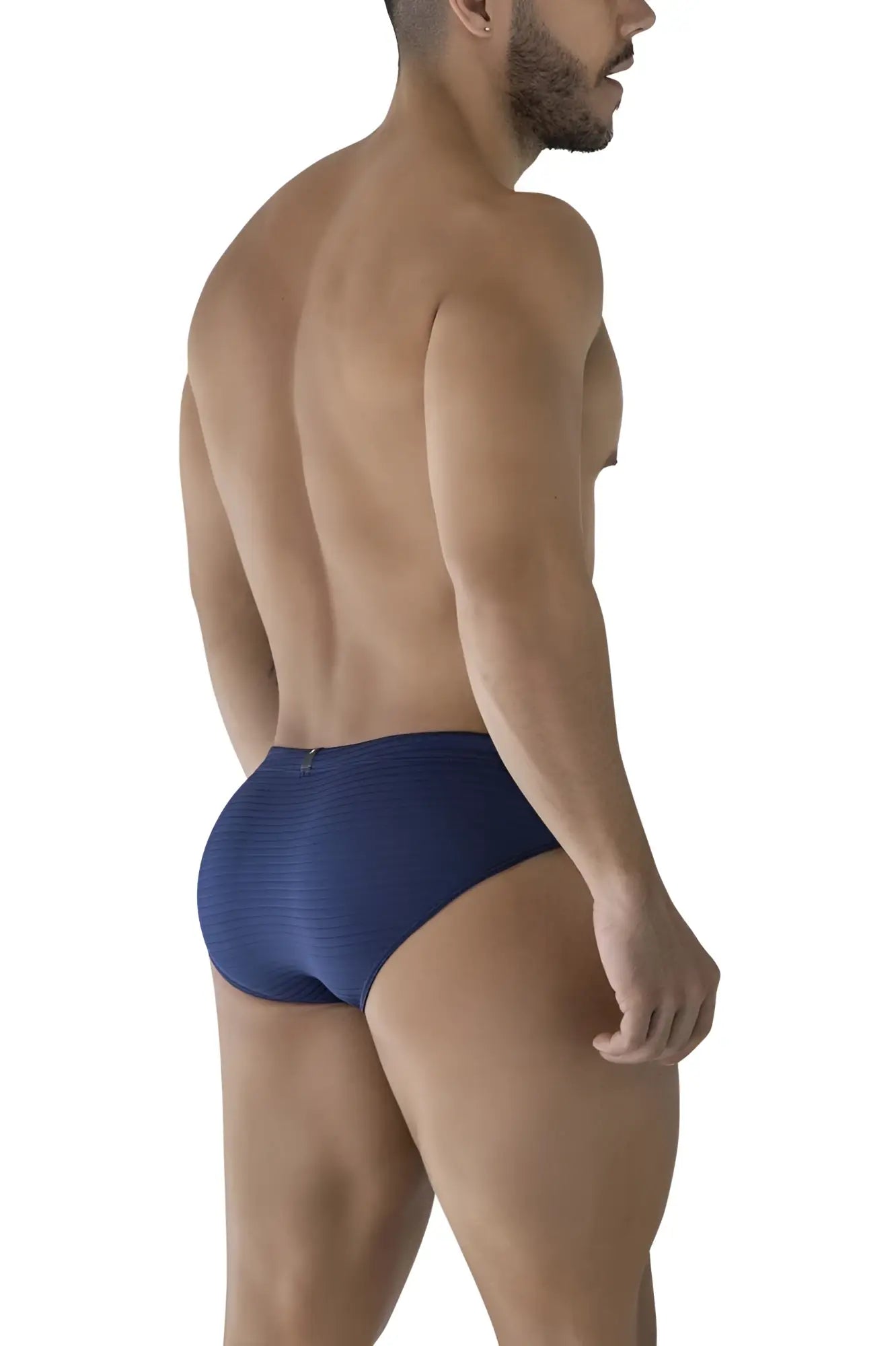 Xtremen 91210b navy microfiber briefs with textured fabric showing the front side for comfortable wear