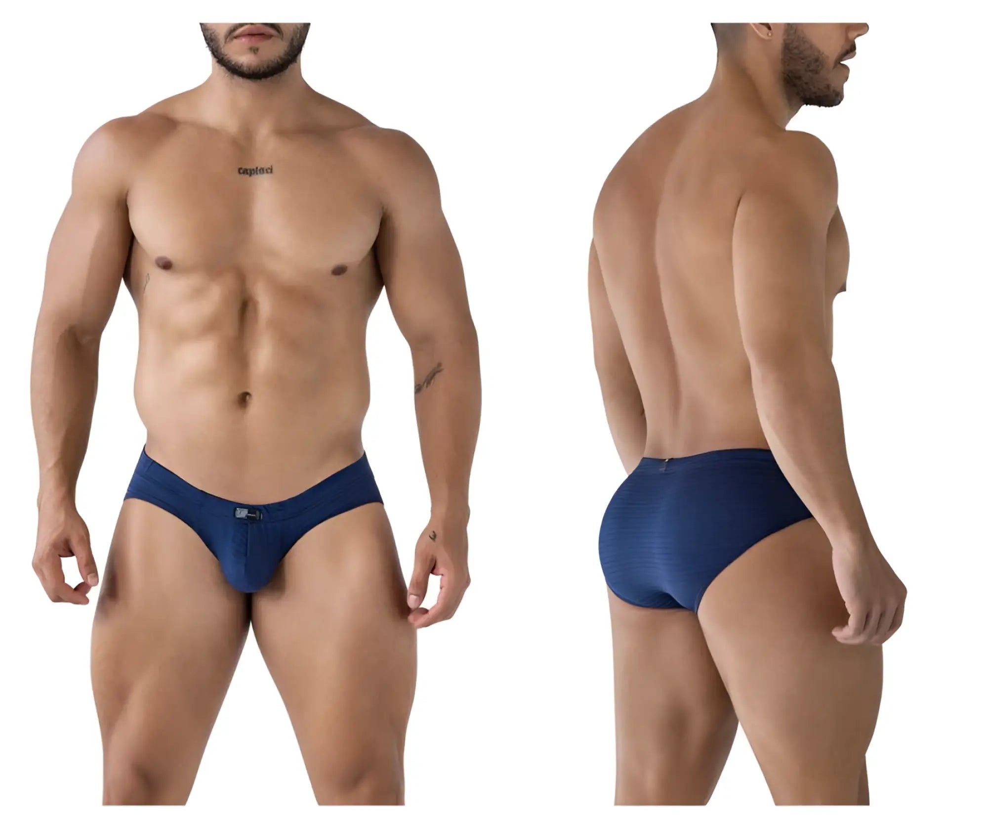 Navy blue textured men’s briefs Xtremen 91210B made of microfiber for comfortable everyday wear