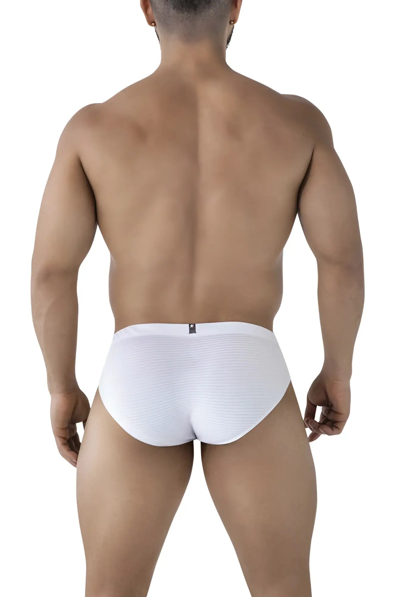 Xtremen 91210B microfiber briefs in white with a snug fit elastic waistband and textured fabric design