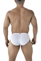 Xtremen 91210B microfiber briefs in white with a snug fit elastic waistband and textured fabric design