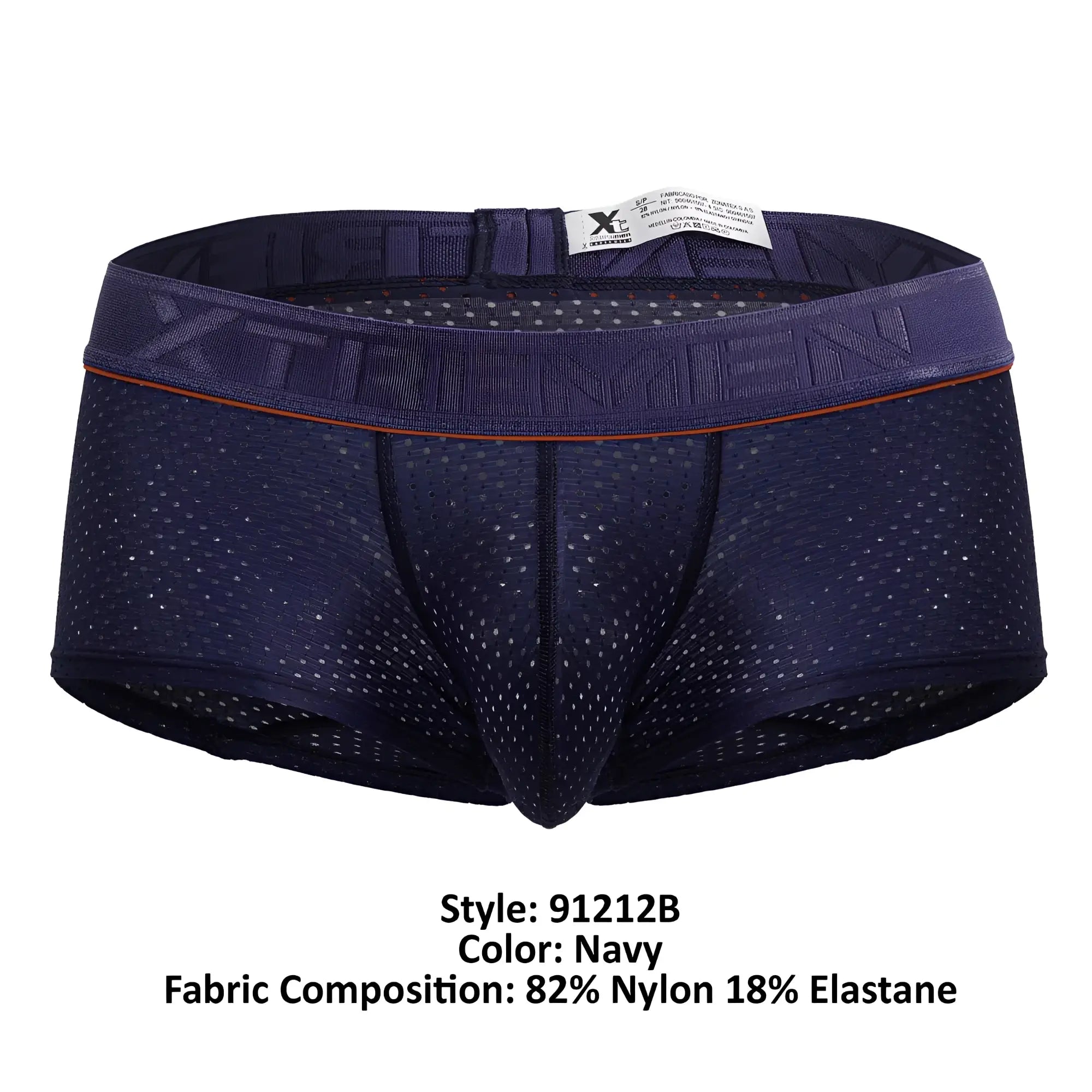 Navy xtremen 91212b microfiber athletic briefs with perforated mesh design and elastic waistband branded xtreme
