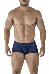 Navy blue mesh microfiber briefs with pink trim and capri waistband for comfortable everyday wear