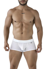 Xtremen 91212B microfiber white mesh briefs with solid waistband and subtle perforated pattern front view