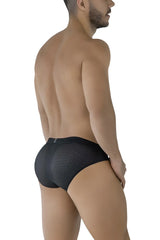 Xtremen 91213B microfiber briefs in black with a subtle perforated pattern and breathable mesh fabric