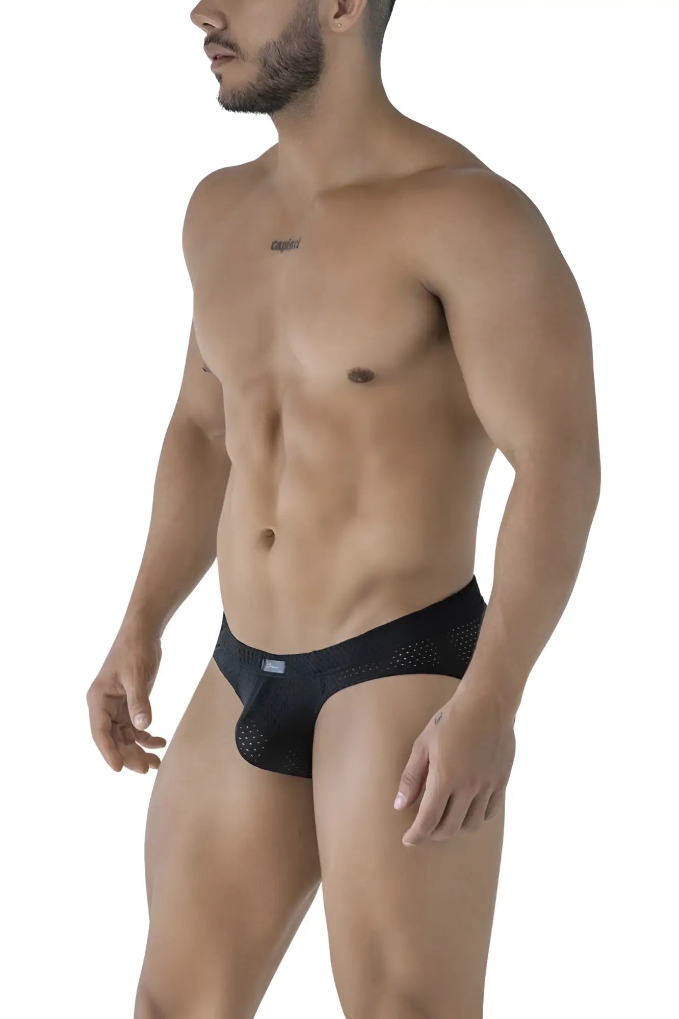 Xtremen 91213B microfiber briefs in black with sleek perforated design for comfortable modern wear