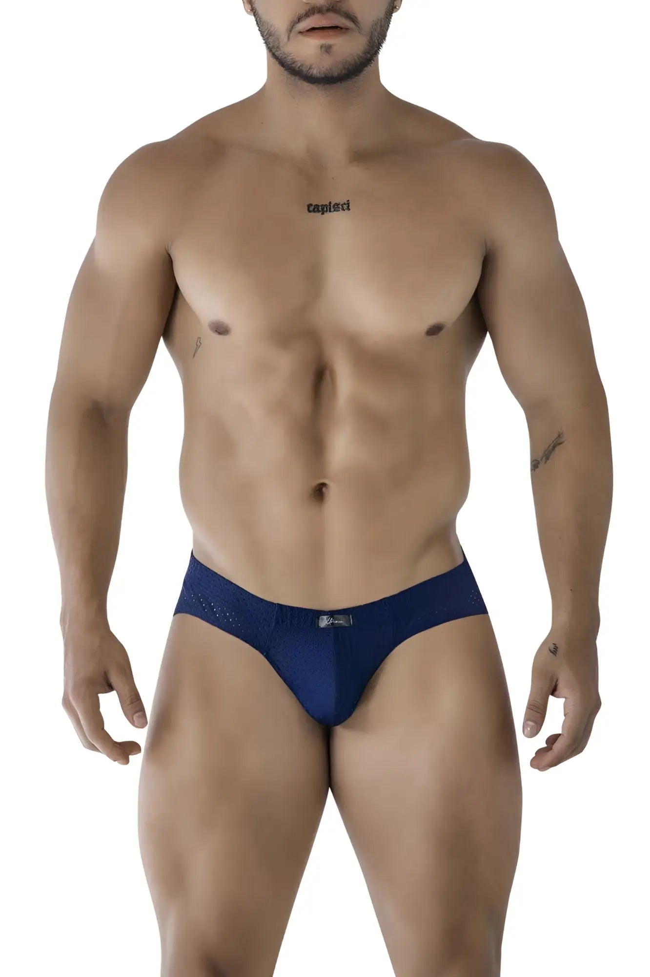 Navy xtremen 91213b microfiber men’s briefs with a subtle textured waistband pattern for comfortable daily wear