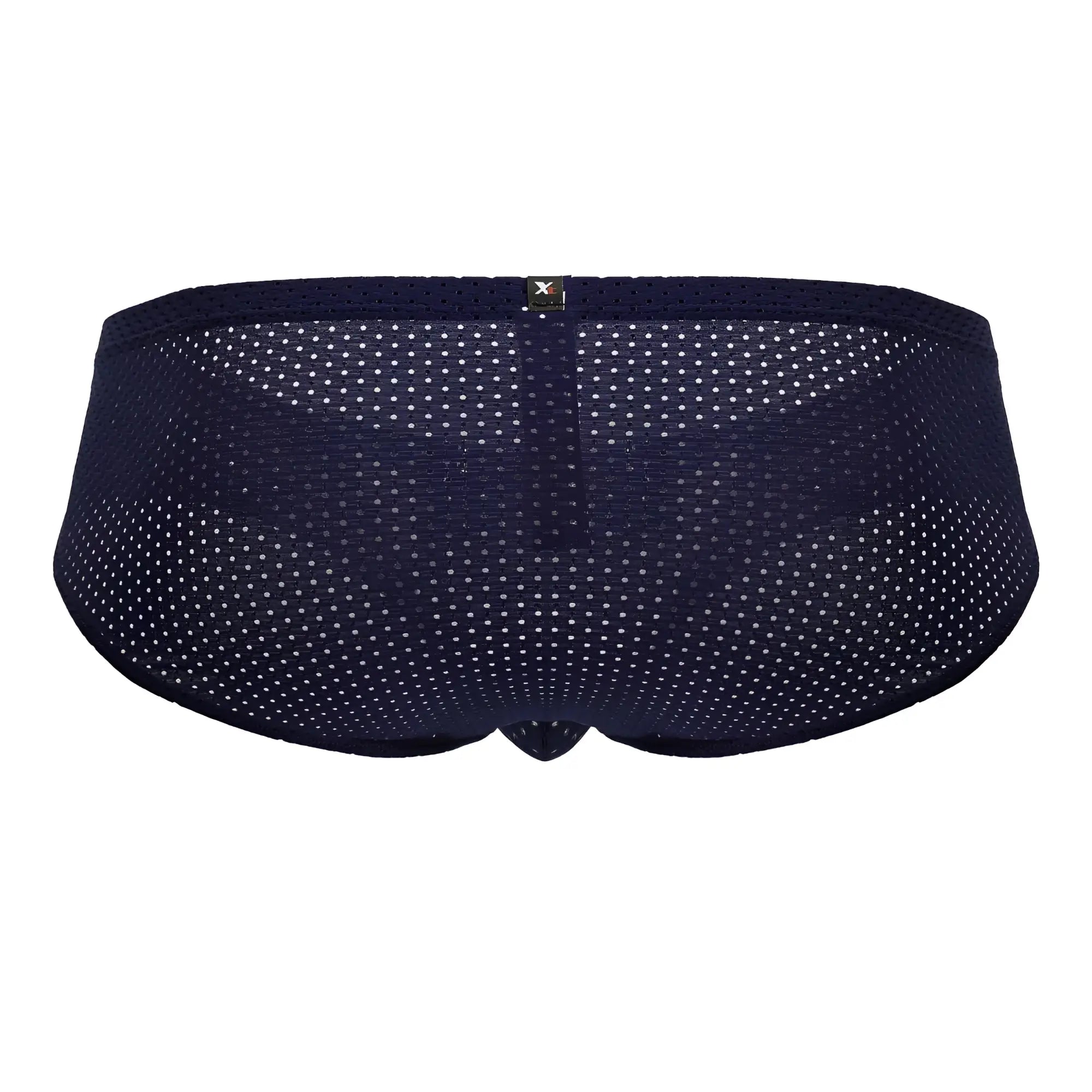 Dark blue xtremen 91213b microfiber briefs with a subtle white dot pattern and breathable mesh fabric