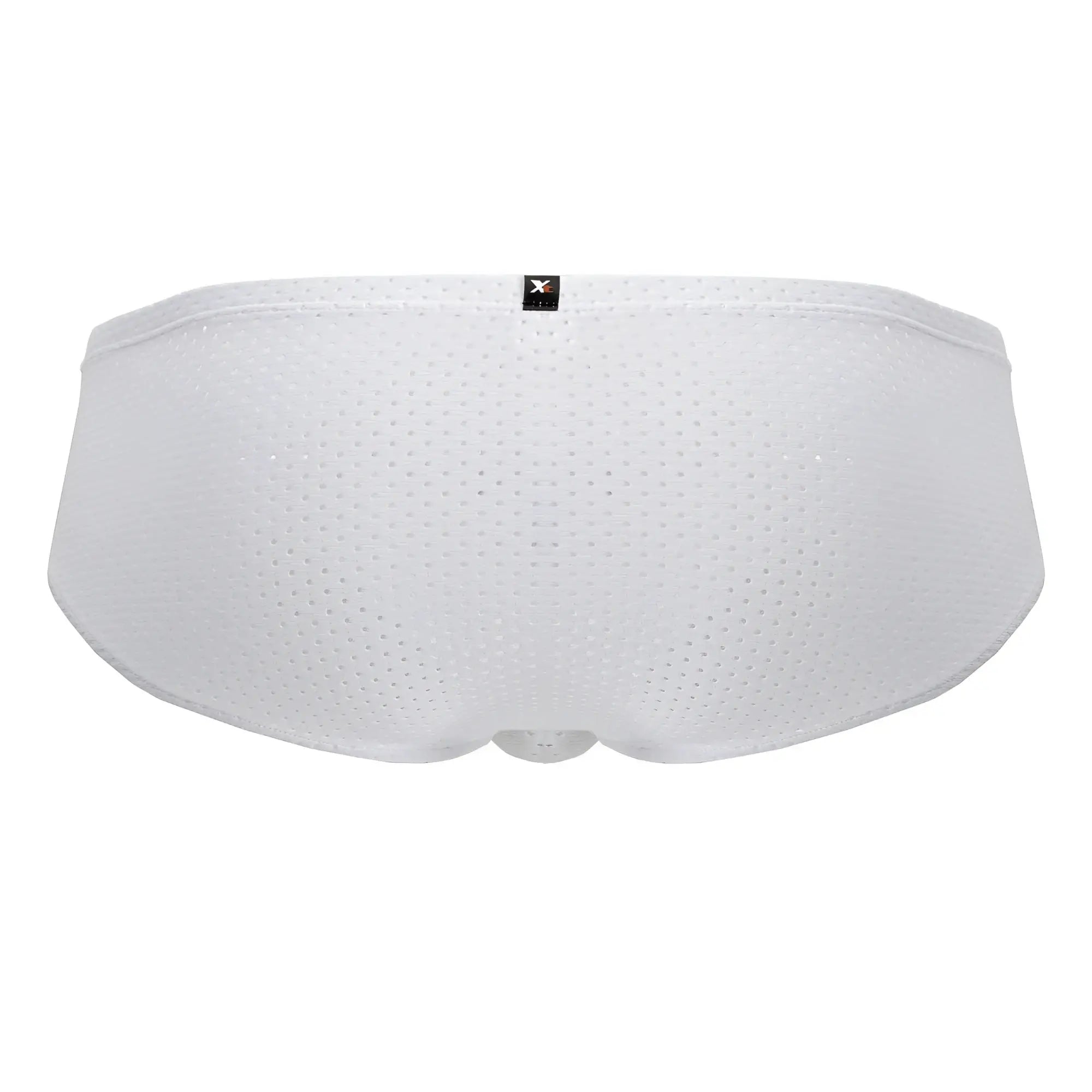 Xtremen 91213B microfiber briefs in white with perforated mesh fabric and a subtle brand tag at the waistband