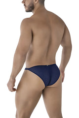 Navy blue perforated mesh microfiber bikini briefs xtremen 91215b showing front side design