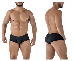 Black Xtremen 91216B microfiber trunks with a sleek form-fitting design and subtle perforated mesh pattern