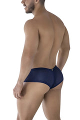 Navy blue Xtremen 91216B microfiber trunks with mesh fabric, subtle pattern, and small metallic logo on waistband