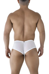 White xtremen 91216b microfiber trunks with a snug, form-fitting mesh brief design