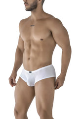 Xtremen 91216B white microfiber trunks with white mesh briefs featuring a subtle pattern and a small blue brand tag