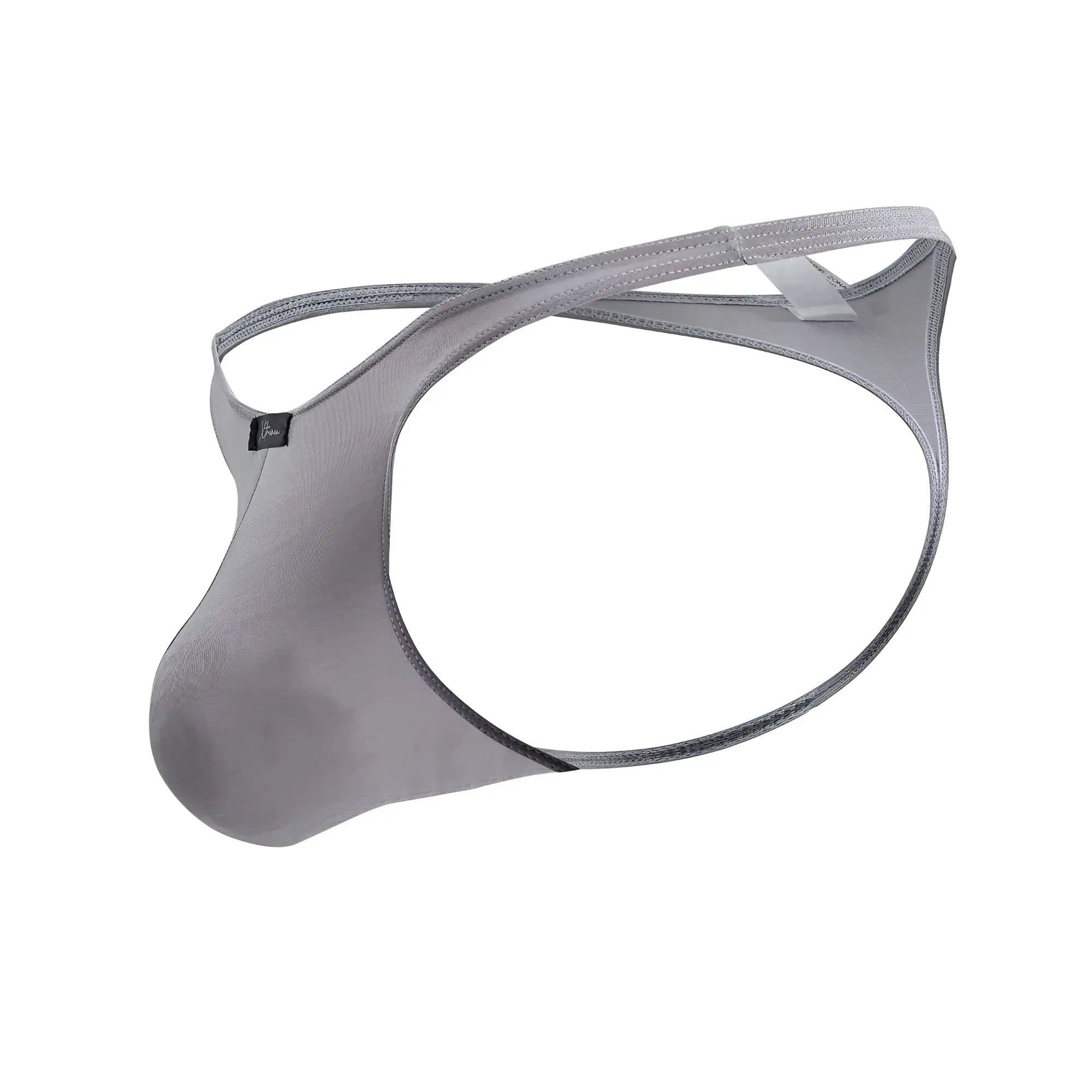 Gray xtremen 91217 microfiber men’s thong with mesh fabric supportive contoured design and adjustable straps