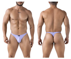 Lavender-colored xtremen 91217 microfiber thong with a small black logo on the front band in lilac color